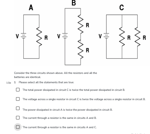 Solved ABCConsider The Three Circuits Shown Above. All The | Chegg.com