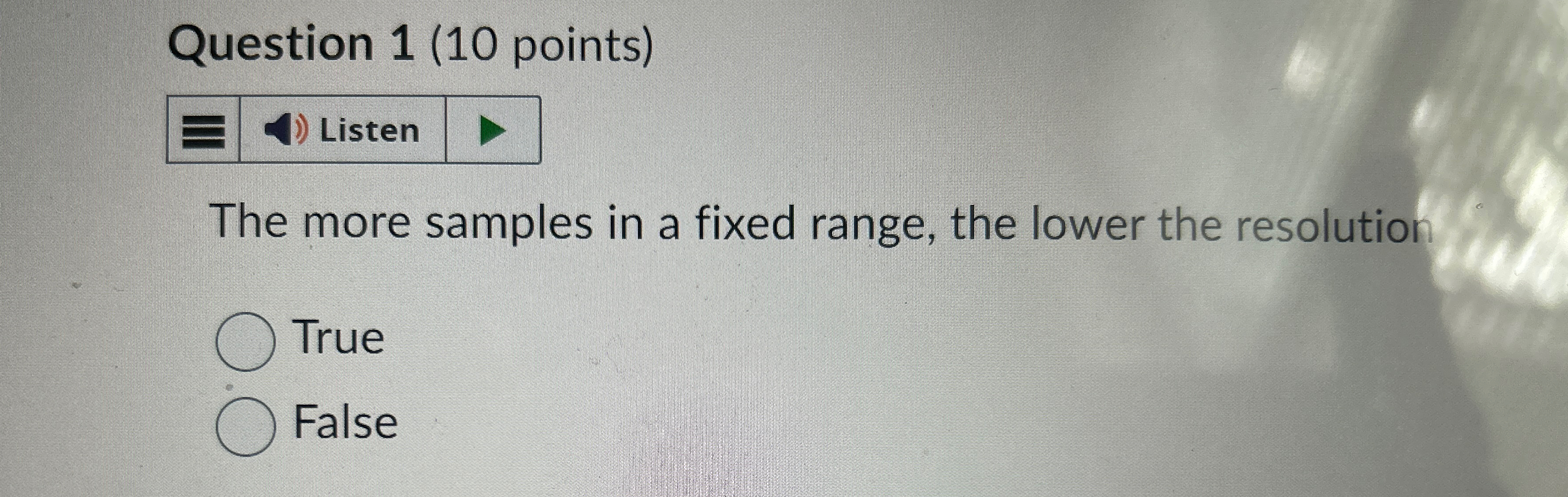 Solved Question 1 (10 ﻿points)ListenThe more samples in a | Chegg.com
