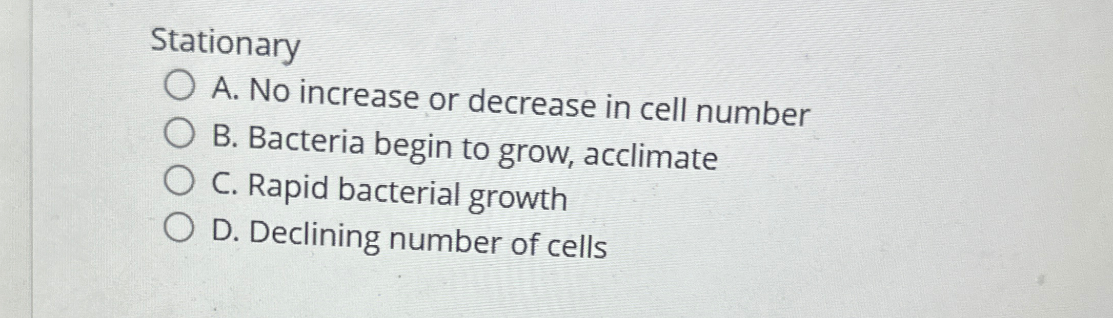 Solved StationaryA. ﻿No increase or decrease in cell | Chegg.com