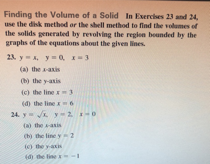 Solved Finding the Volume of a Solid In Exercises 23 and 24, | Chegg.com