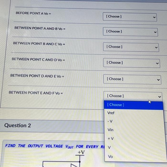 Solved D Question 1 FIND THE OUTPUT VOLTAGE VOUT FOR EVERY | Chegg.com
