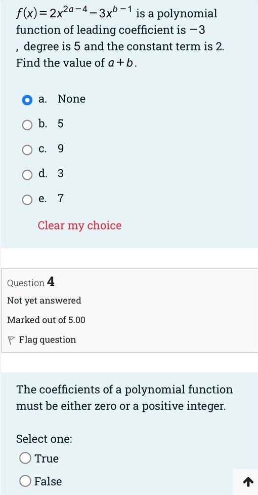 Solved The leading coeficient of a polynomial is the | Chegg.com