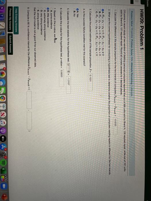 Solved Srades HW09: Problem 1 Problem Value 10 point. | Chegg.com