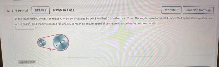 Solved In The Figure Below, Wheel A Of Radius FA=14 Cm Is | Chegg.com ...