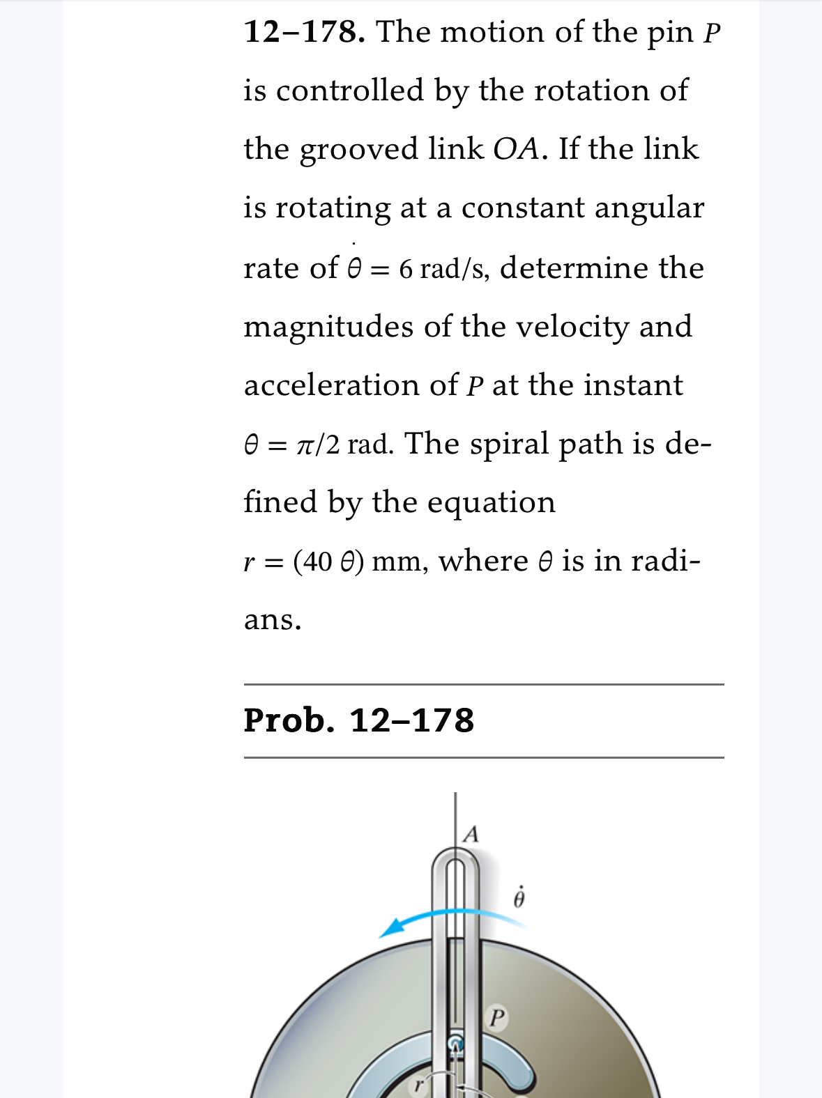 Solved 12-178. ﻿The motion of the pin P ﻿is controlled by | Chegg.com