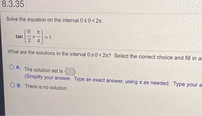 Solved Solve the equation on the interval 0 so