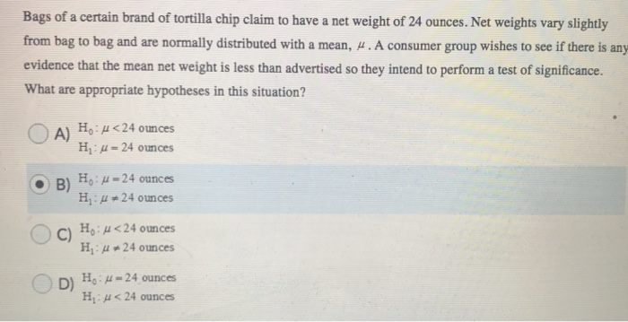 Bags Of A Certain Brand Of Tortilla Chip Claim To Chegg Com