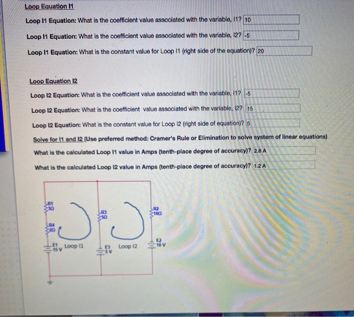 Solved Loop Equation 11 Loop 11 Equation: What is the | Chegg.com