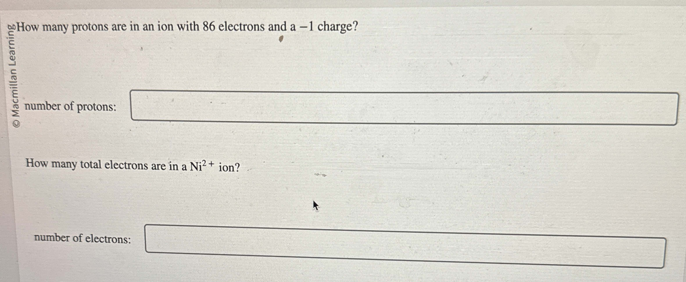 Solved wo How many protons are in an ion with 86 ﻿electrons | Chegg.com