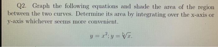 Solved Q2. Graph the following equations and shade the area | Chegg.com