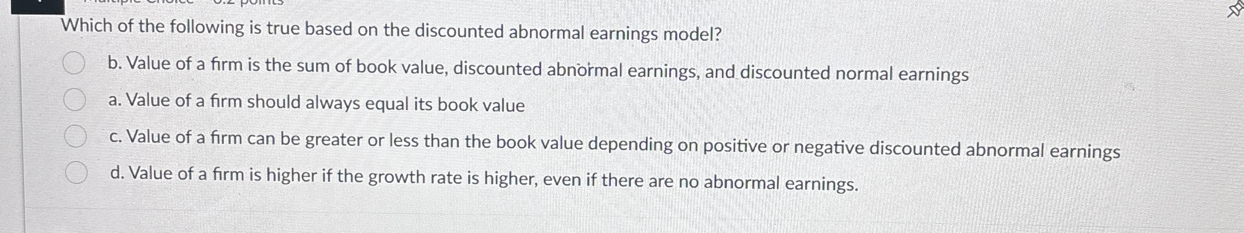 Solved Which of the following is true based on the | Chegg.com