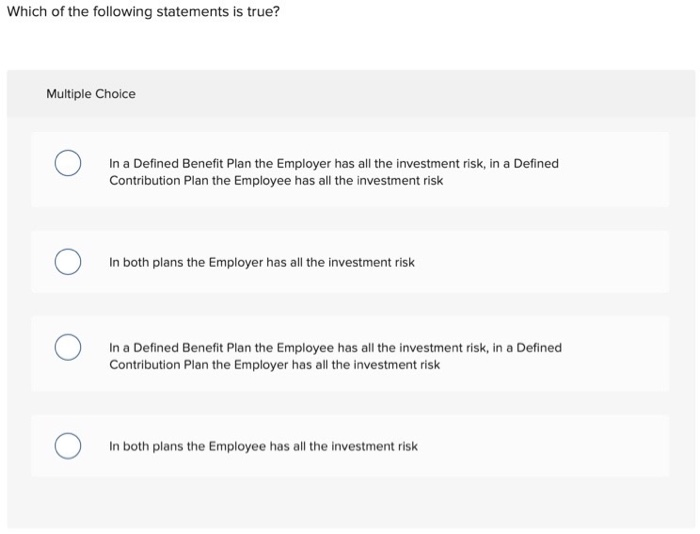 Solved Which of the following statements is true? Multiple | Chegg.com