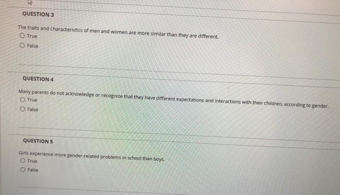 Solved QUESTION 3 The Traits And Characteristics Of Men And | Chegg.com