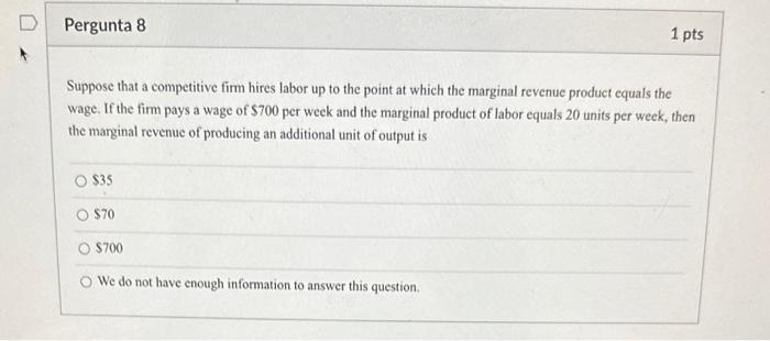 Solved Suppose That A Competitive Firm Hires Labor Up To The | Chegg.com