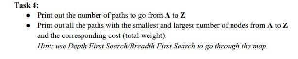 Solved Task 4: • Print out the number of paths to go from A | Chegg.com