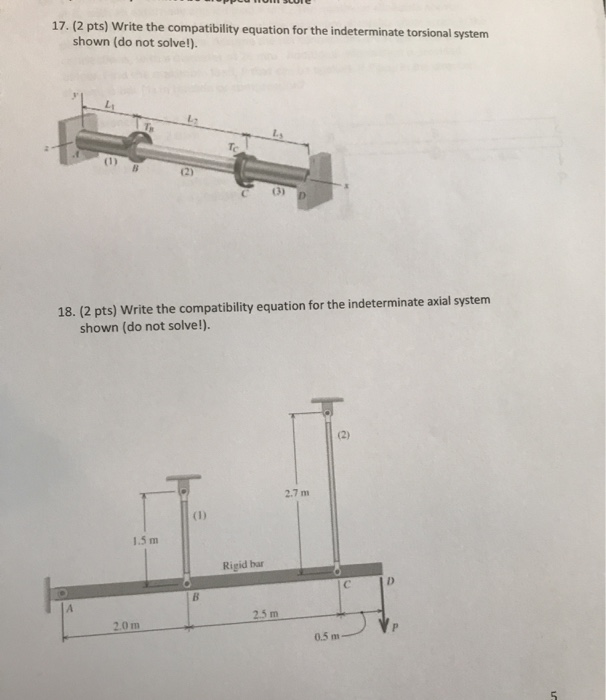 Solved 17. (2 pts) Write the compatibility equation for the | Chegg.com