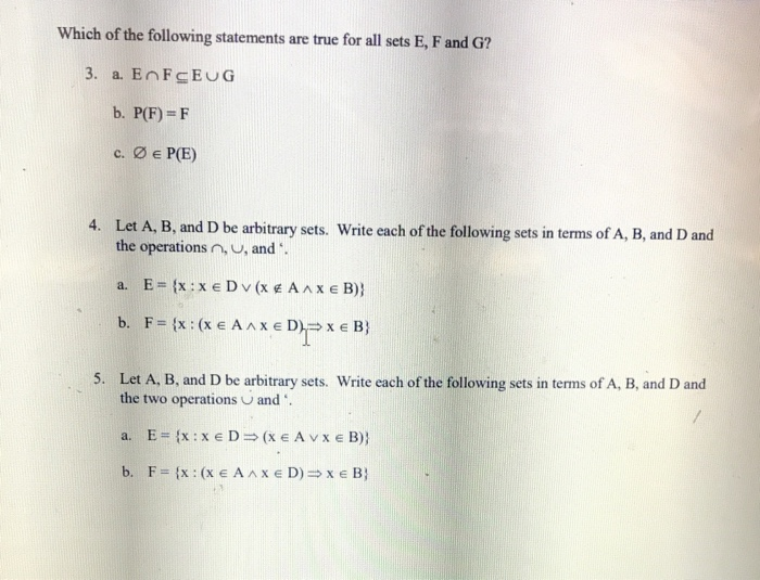 Solved Which Of The Following Statements Are True For All Chegg Com