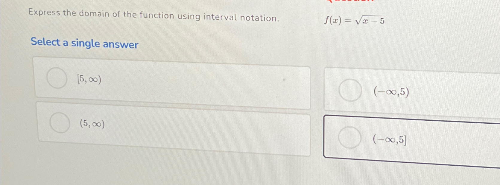 Solved Express the domain of the function using interval Chegg com