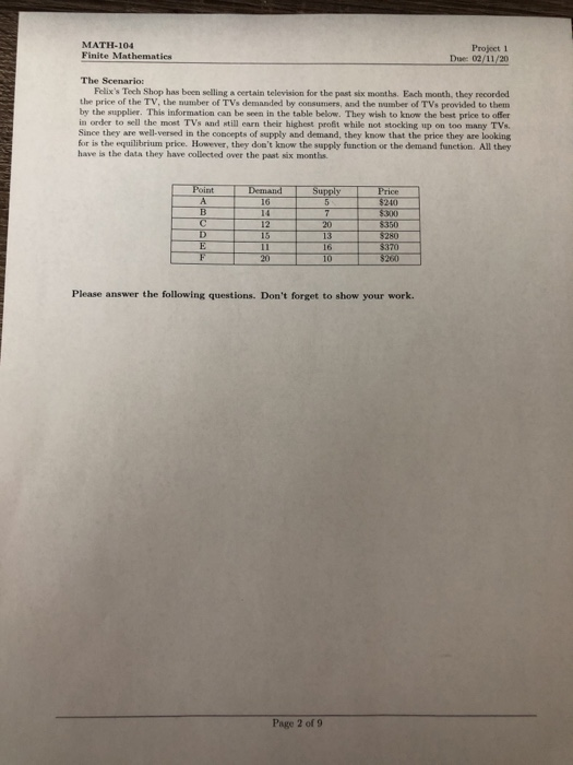 (a) Using the data in the table above, create a | Chegg.com