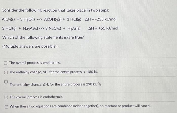 Solved Consider the following reaction that takes place in | Chegg.com