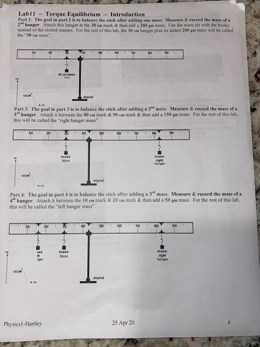 Solved need help with the post lab questions of a physics | Chegg.com