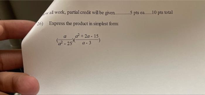 Solved Ww all work, partial credit will be given. 5 pts ea. | Chegg.com