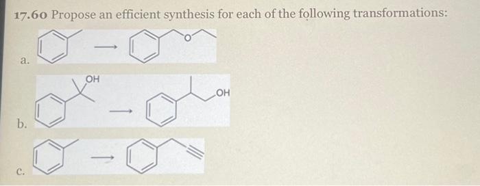 Solved 17.60 Propose an efficient synthesis for each of the | Chegg.com