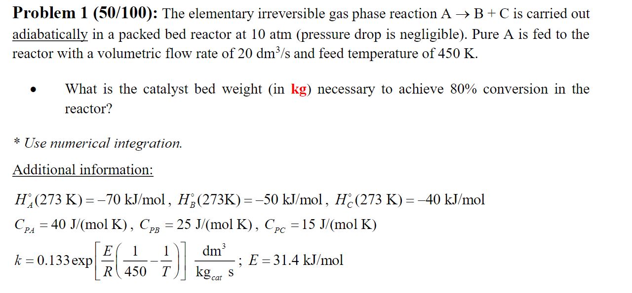 Solved Problem 1 (50/100): The elementary irreversible gas | Chegg.com