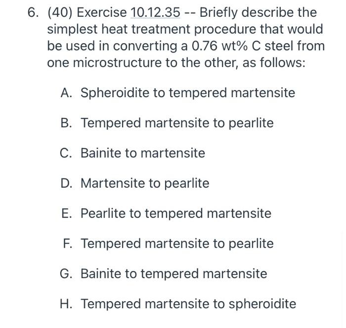 Solved 6. (40) Exercise 10.12.35 -- Briefly Describe The | Chegg.com