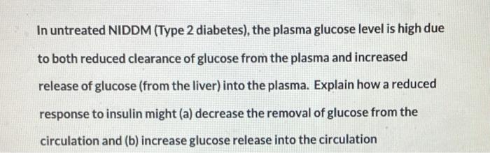 Solved In untreated NIDDM (Type 2 diabetes), the plasma | Chegg.com