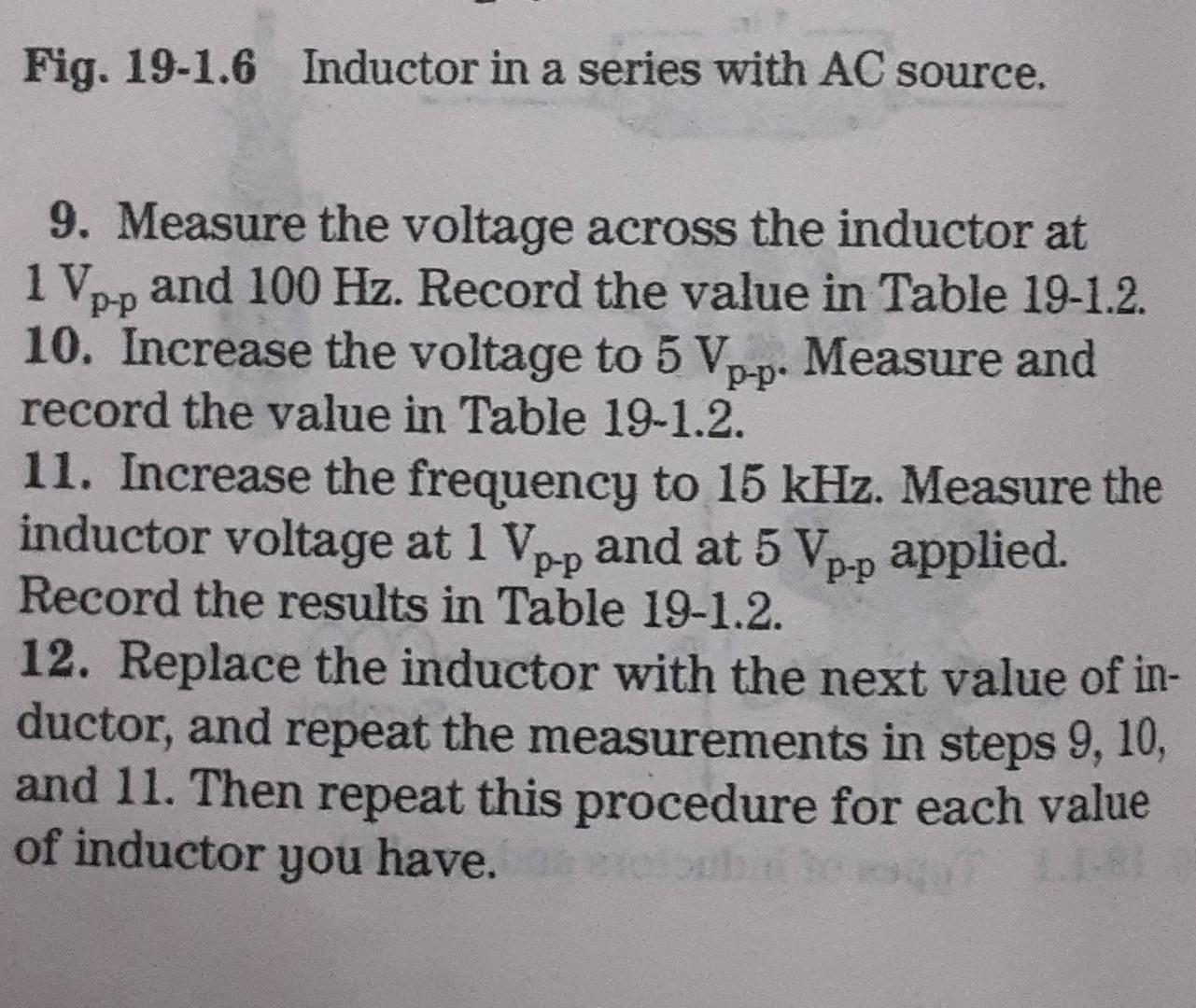 Solved TABLE 191.2 Inductors Value (H) and Resistance Vr=1