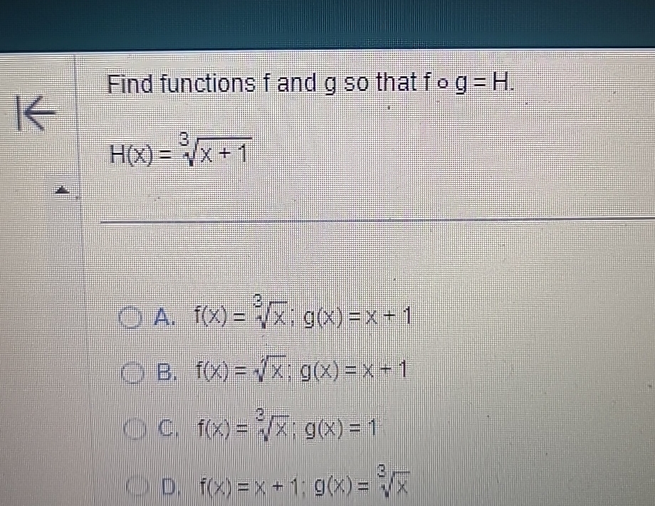 Solved Find Functions F ﻿and G ﻿so That