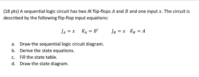 Solved (14 pts) For the sequential logic circuit shown on | Chegg.com