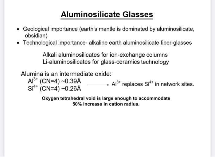 Solved Binary Alkali Silicates (Na, O-SIO, Glass) S;4+ 02- | Chegg.com