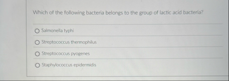 Solved Which of the following bacteria belongs to the group | Chegg.com