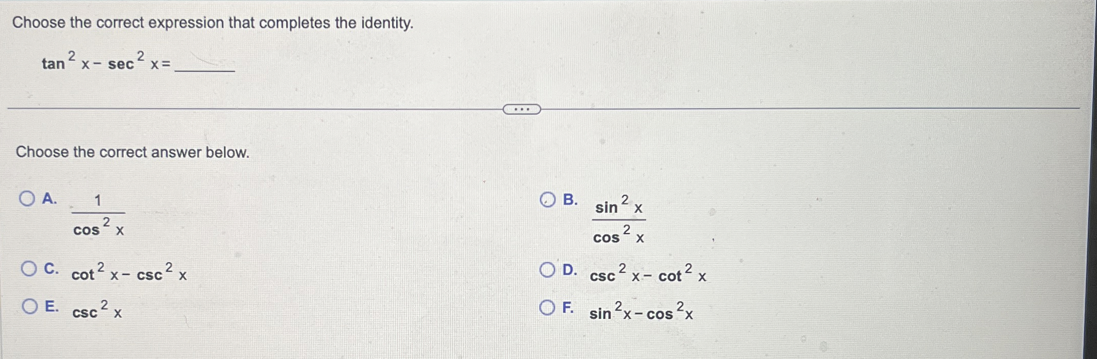 Solved Choose the correct expression that completes the | Chegg.com