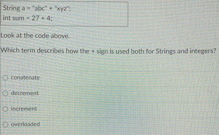 Solved What is the name of the Java arithmetic symbol above? | Chegg.com