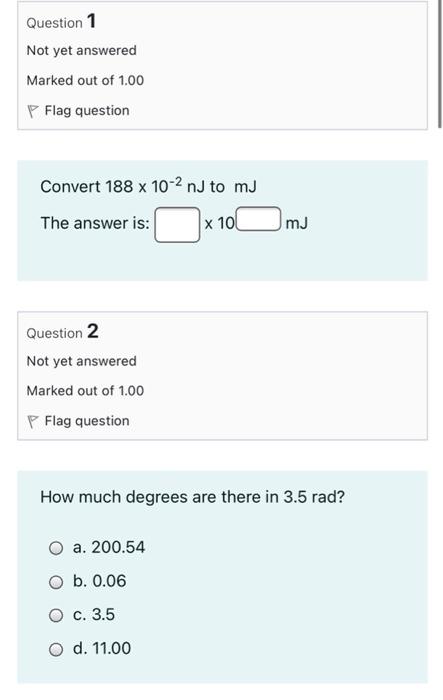 Solved Question 1 Not yet answered Marked out of 1.00 P Flag | Chegg.com
