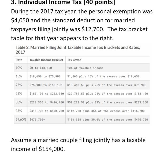 Solved 3 Individual Income Tax 40