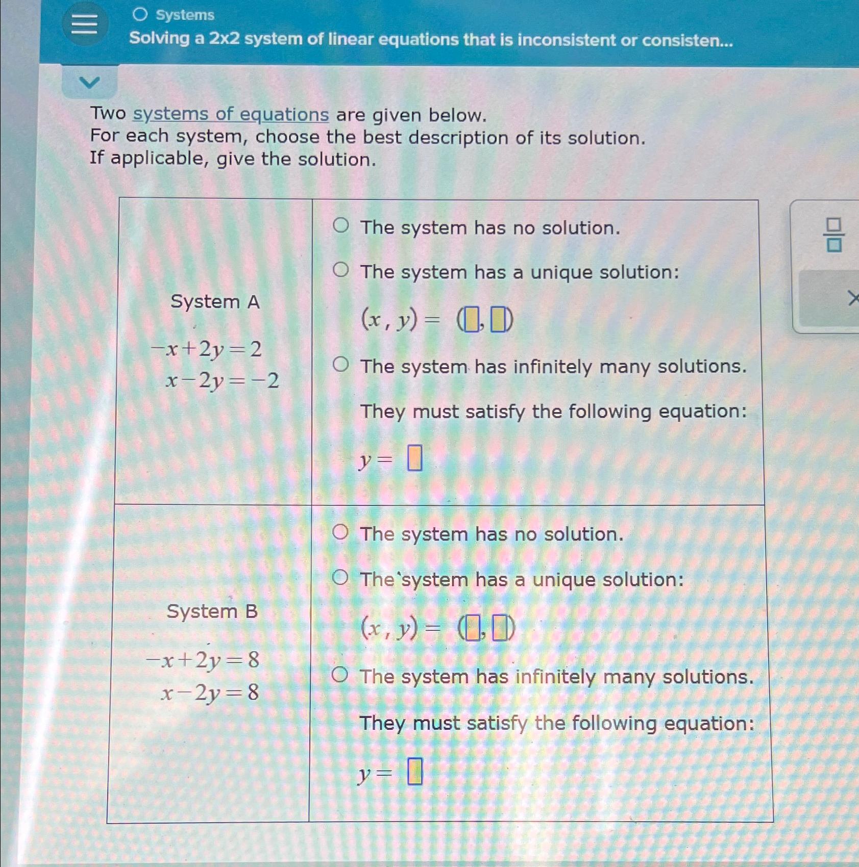 systems of two linear equations desmos answers