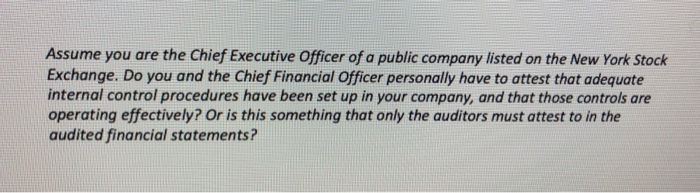 Solved Assume you are the Chief Executive Officer of a | Chegg.com