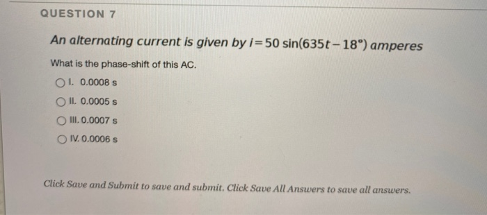 Solved QUESTION 2 Given an alternating current i= 4.27 | Chegg.com