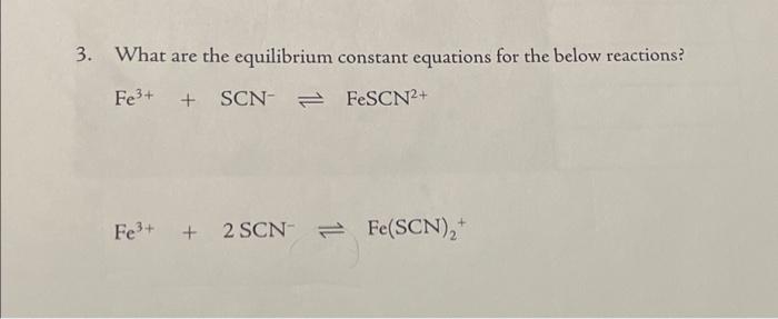 fe scn equilibrium experiment