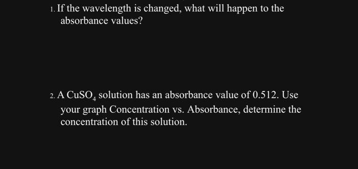 Solved 1. If the wavelength is changed, what will happen to | Chegg.com