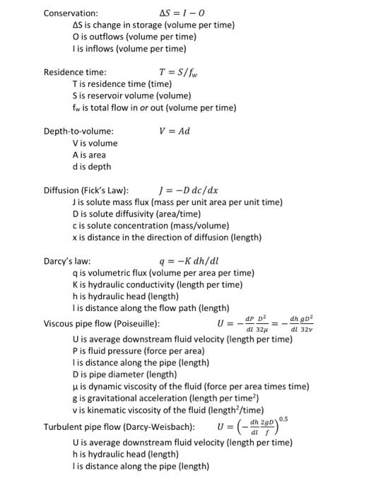Solved hi so i am taking a hydrology course and learning | Chegg.com