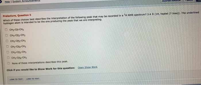 Solved Help System Announcemen Printer Version Prelecture Chegg Com