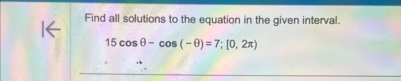 Solved Find all solutions to the equation in the given | Chegg.com