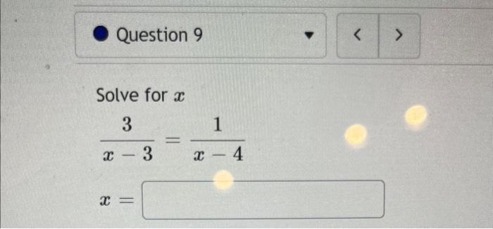 Solved Solve for x x−33=x−41 | Chegg.com
