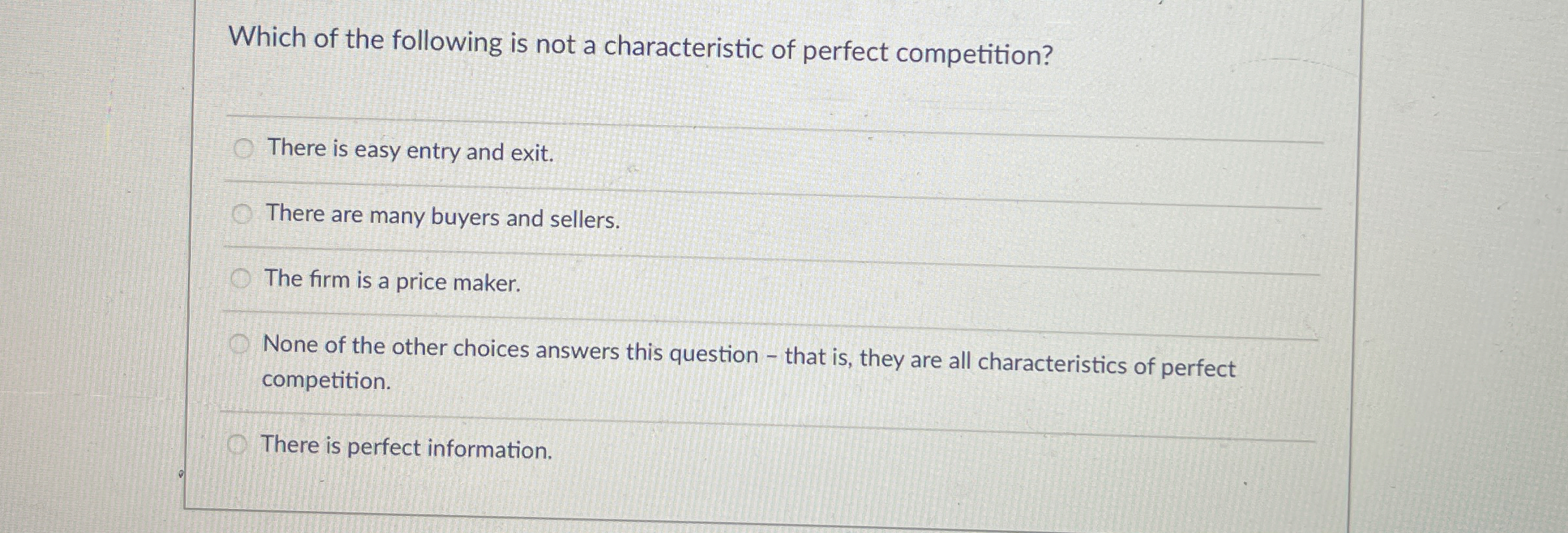Solved Which of the following is not a characteristic of | Chegg.com