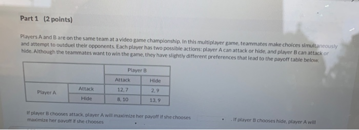 Solved See page 545 Question (1 point) 1st attempt Player 1 | Chegg.com